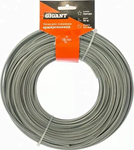 Леска для триммеров Звезда армированная 3, 0 мм, 50 м Gigant G12-0416 15879750
